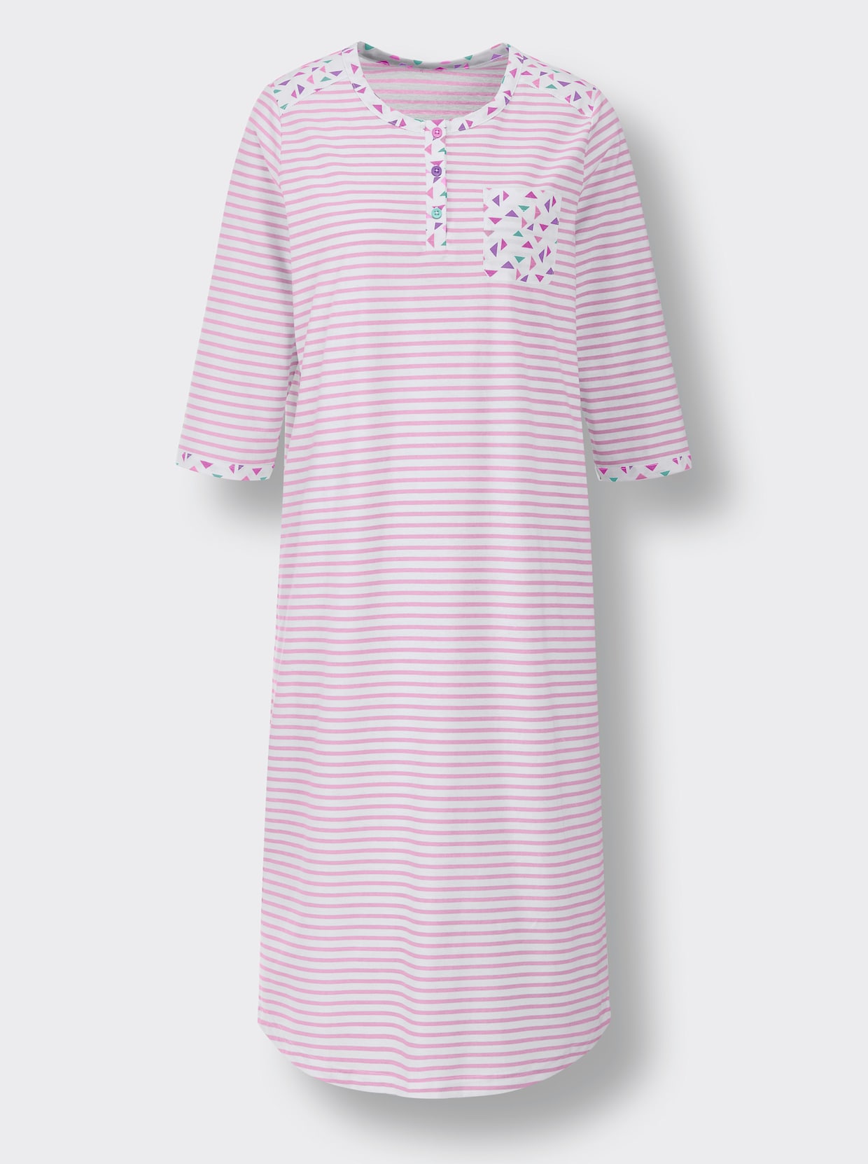 wäschepur Nočná košeľa - svetloružová pásikovaná