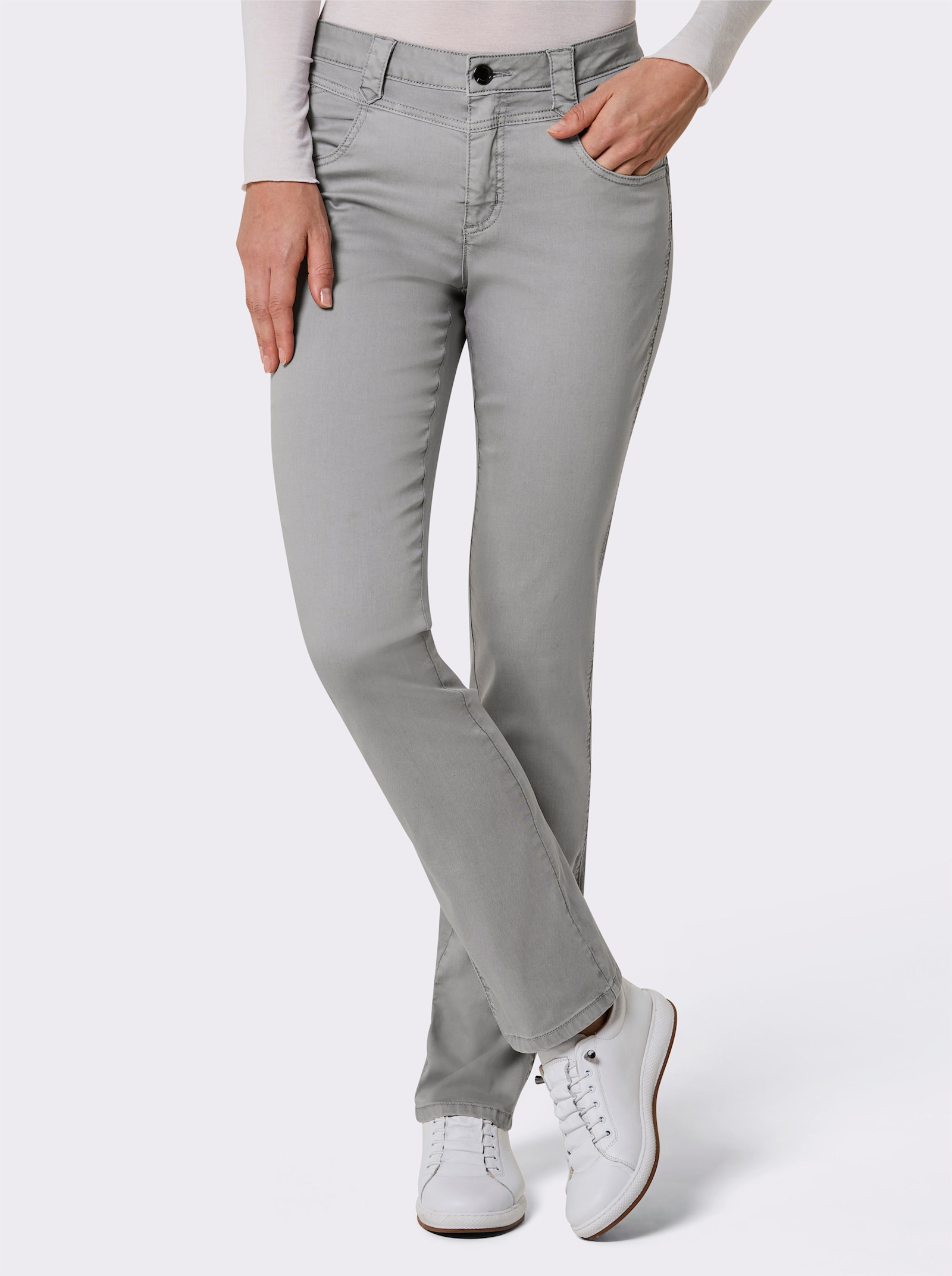 CREATION L PREMIUM Gerade Jeans mit Lyocell-Anteil - steingrau