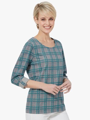 Shirt - petrol-kariert