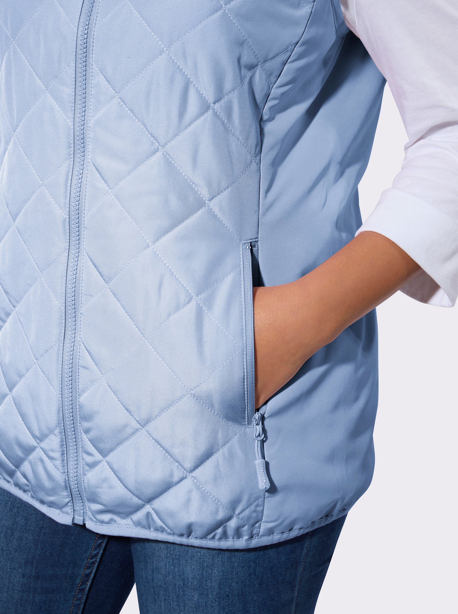 Steppweste in Microfaser-Qualität - eisblau