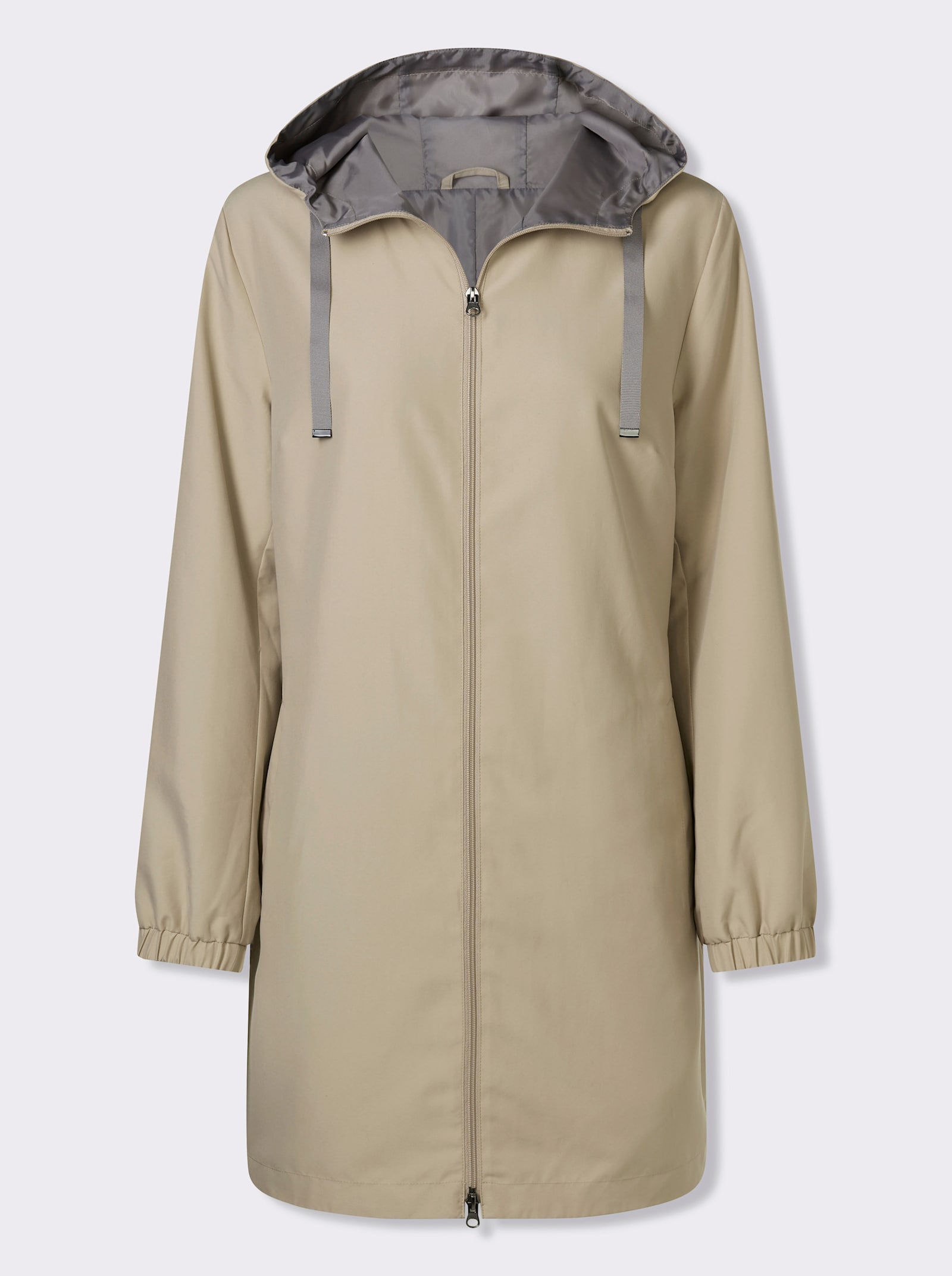 Jacke mit 2-Wege-Reissverschluss - beige
