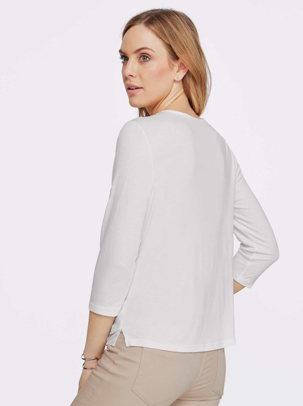 3/4-Arm-Shirt - wollweiss