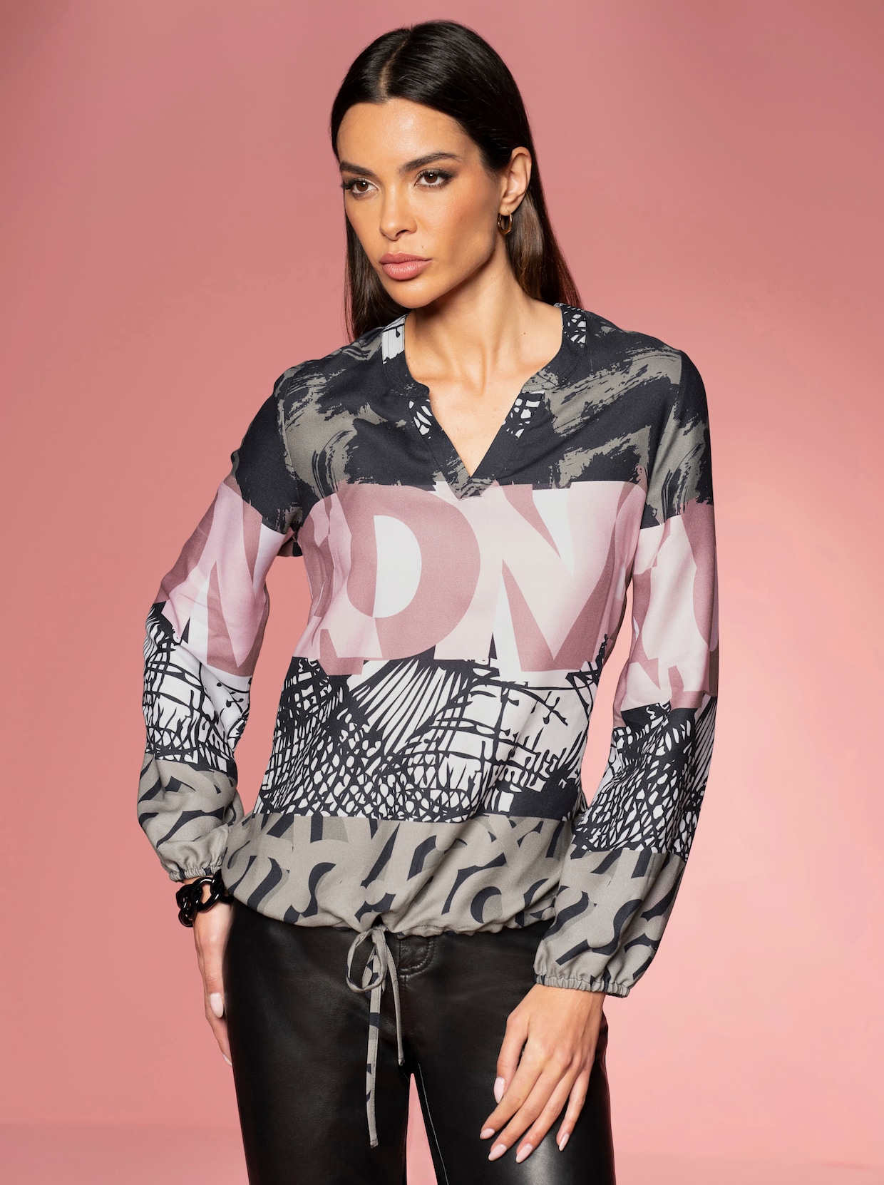 heine Blouse met print - kaki/zwart bedrukt