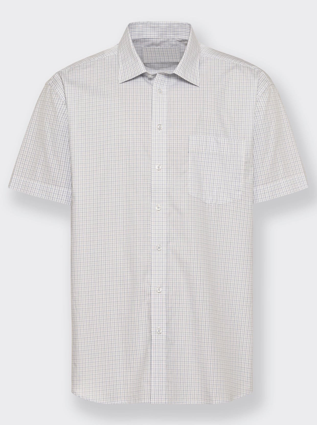 Marco Donati Hemd met korte mouwen - lichtblauw/wit geruit