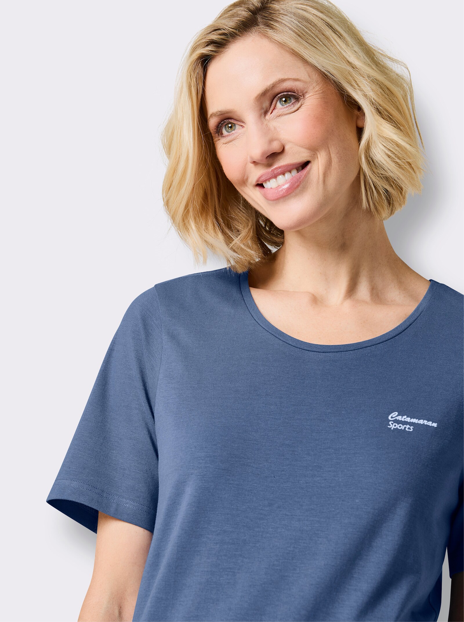 Catamaran Sports Freizeitshirt im Dreierpack - salbei + jeansblau + marine