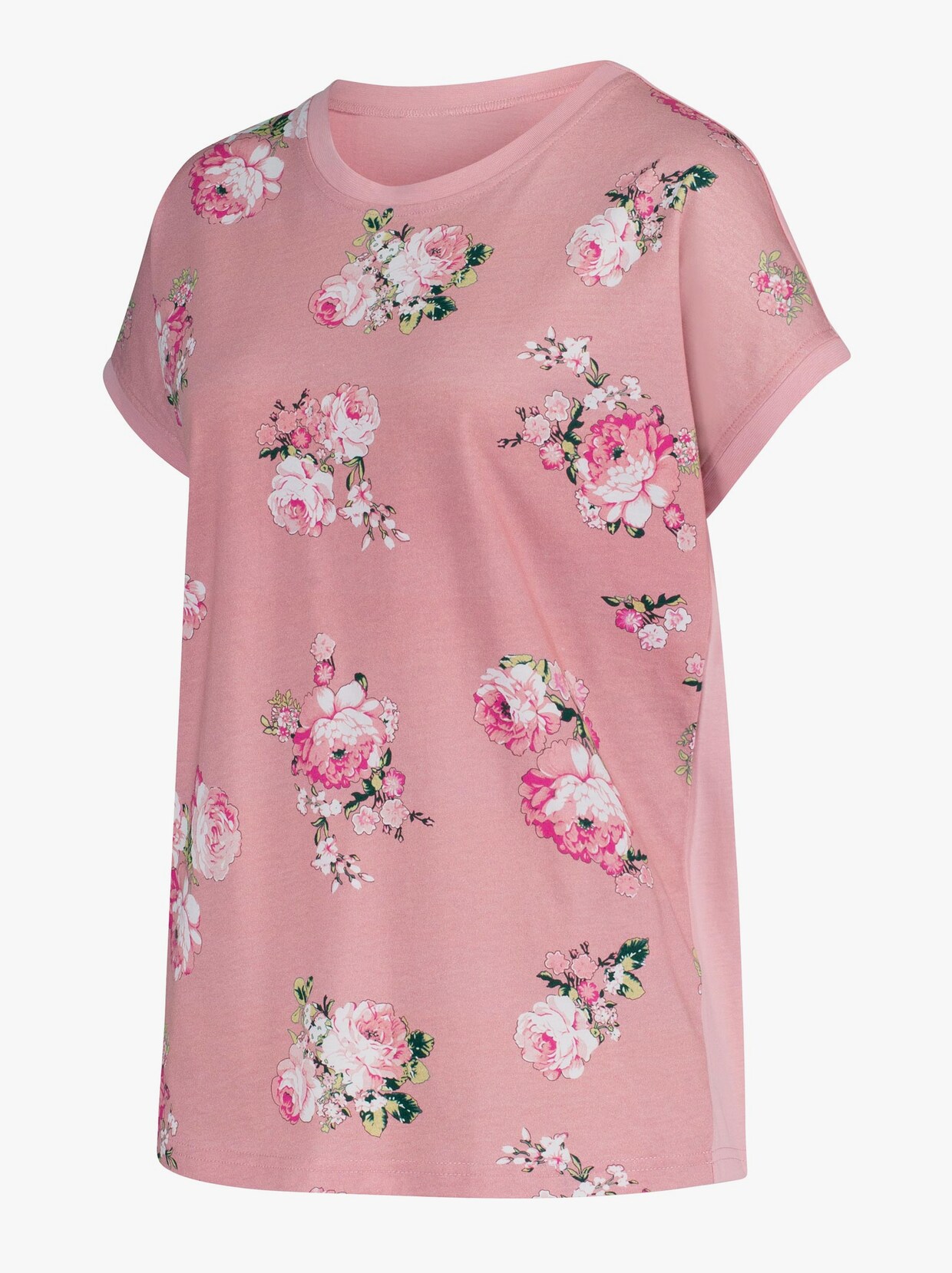 Shirt met korte mouwen - rozenkwarts gedessineerd