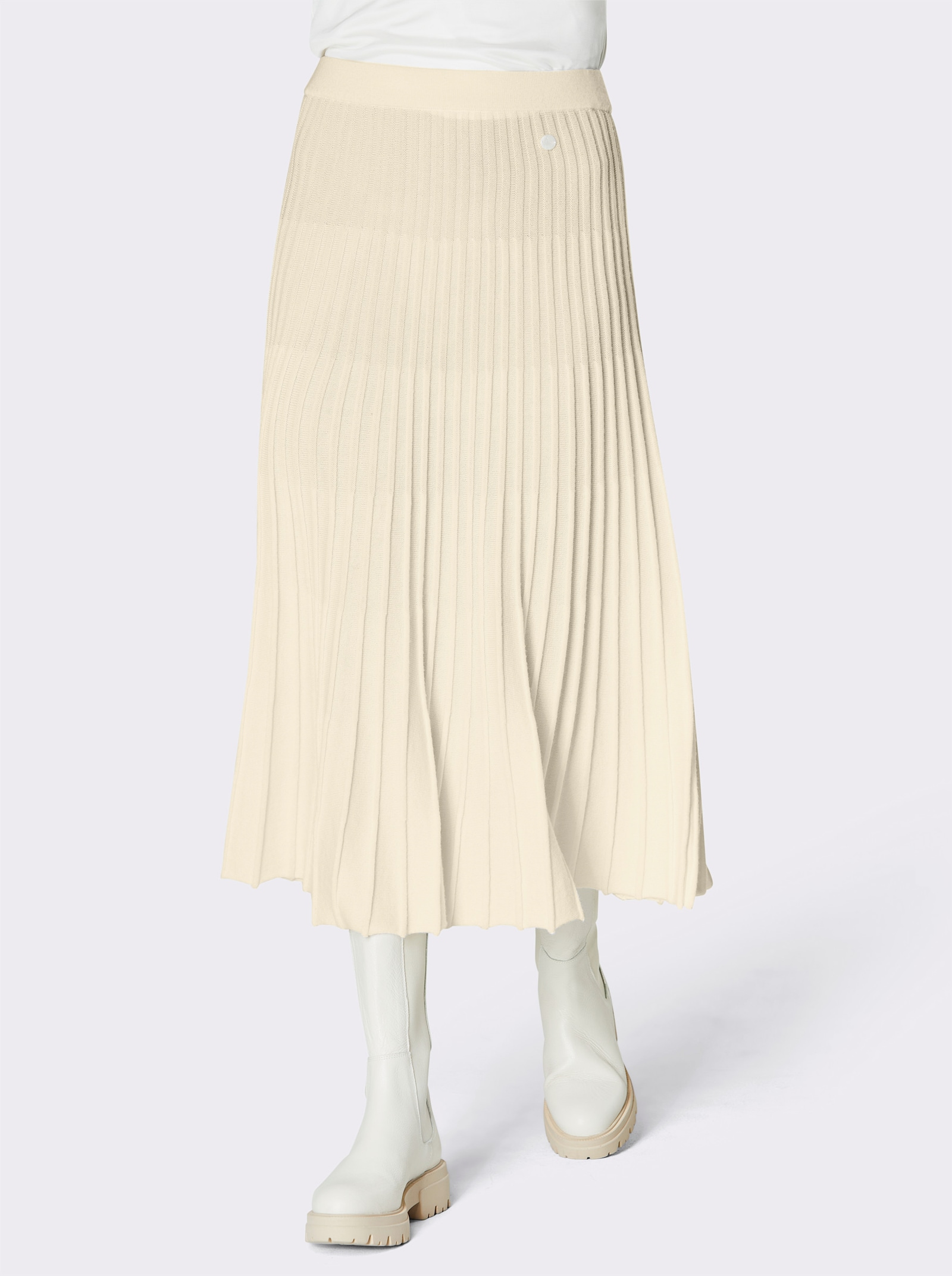 CREATION L PREMIUM Strickrock aus reiner Merino-Wolle - ecru