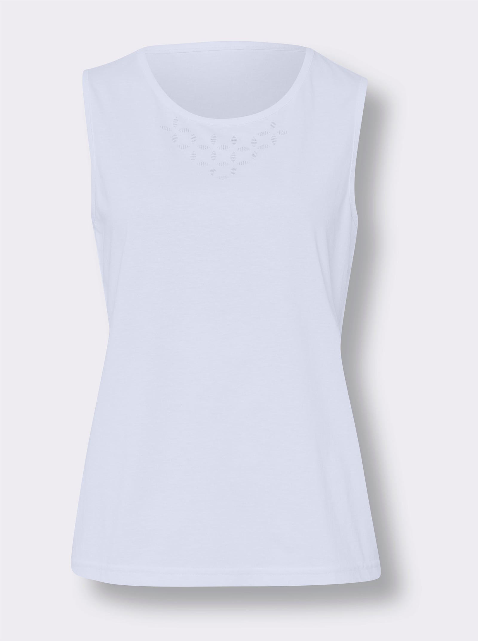 Shirttop mit Glitzer-Druck - weiss