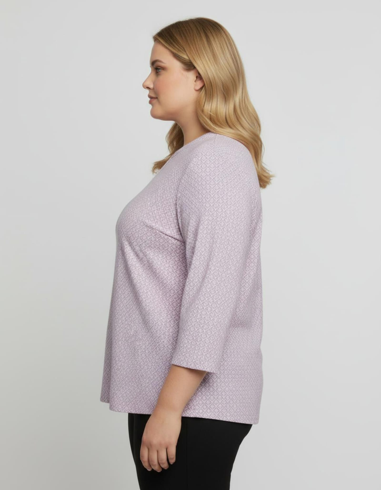 Schlupfbluse mit Minimal-Muster, Viskose - rosé-gemustert