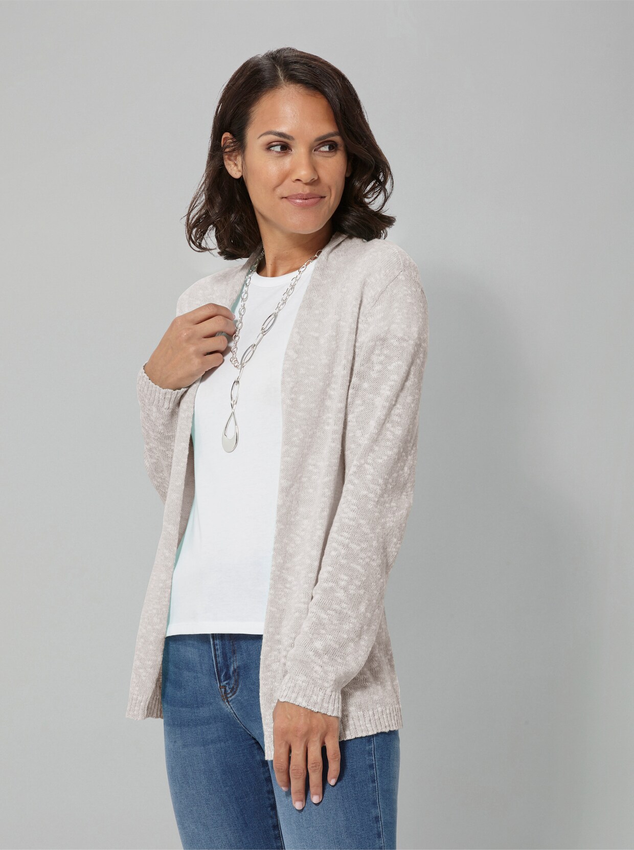Strickjacke - sand-meliert