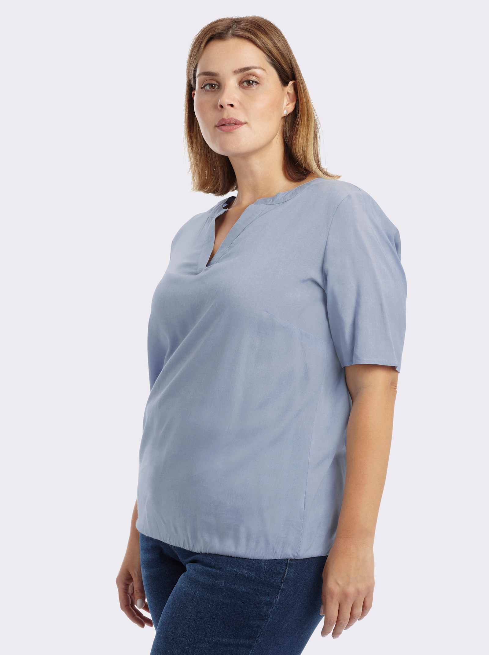 sheego Tunika mit Gummizugbund - hellblau