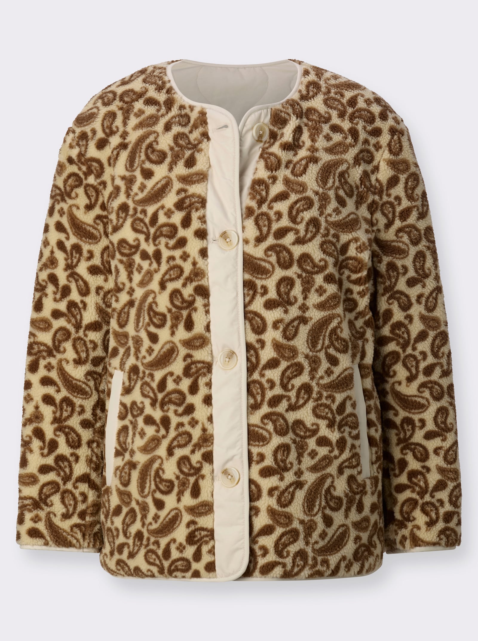 Wendejacke mit kuscheligem Teddy-Fleece - sand