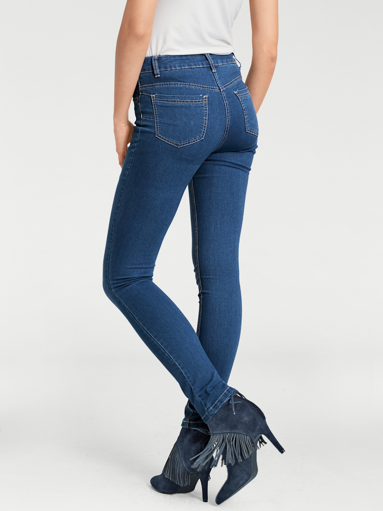 heine Skinny jeans in used-look - blue stone