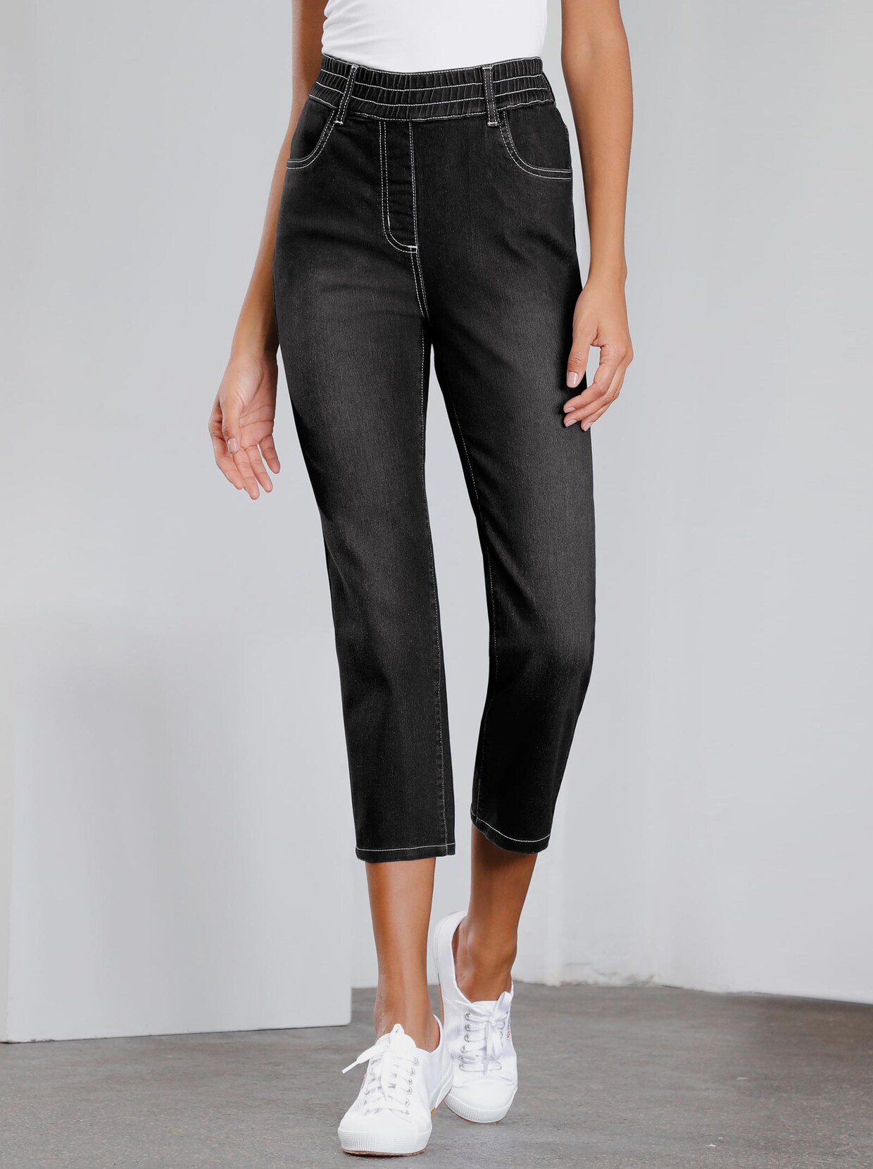 7/8-Jeans - black-denim