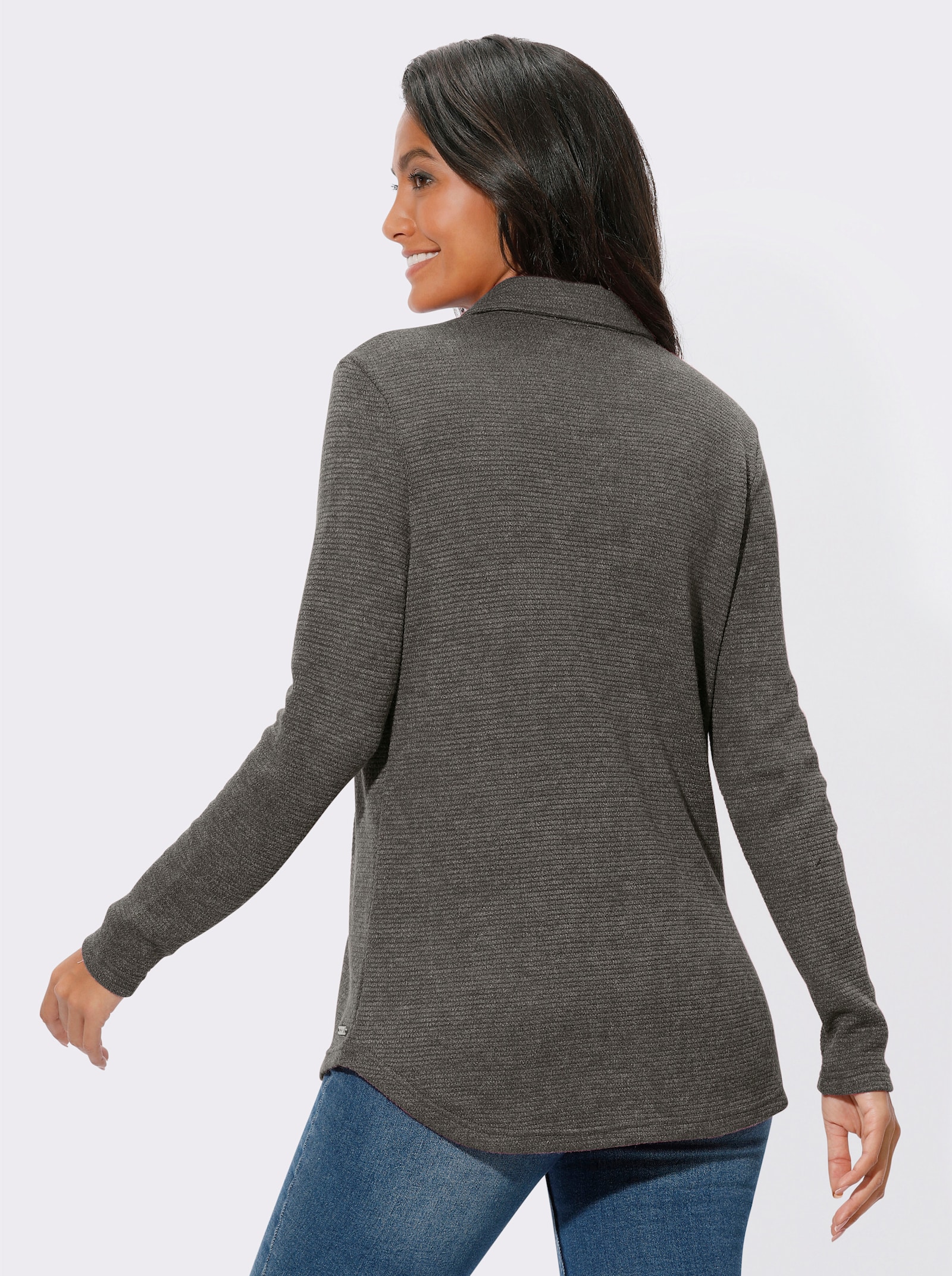 Shirtjacke mit Brusttaschen - graphit