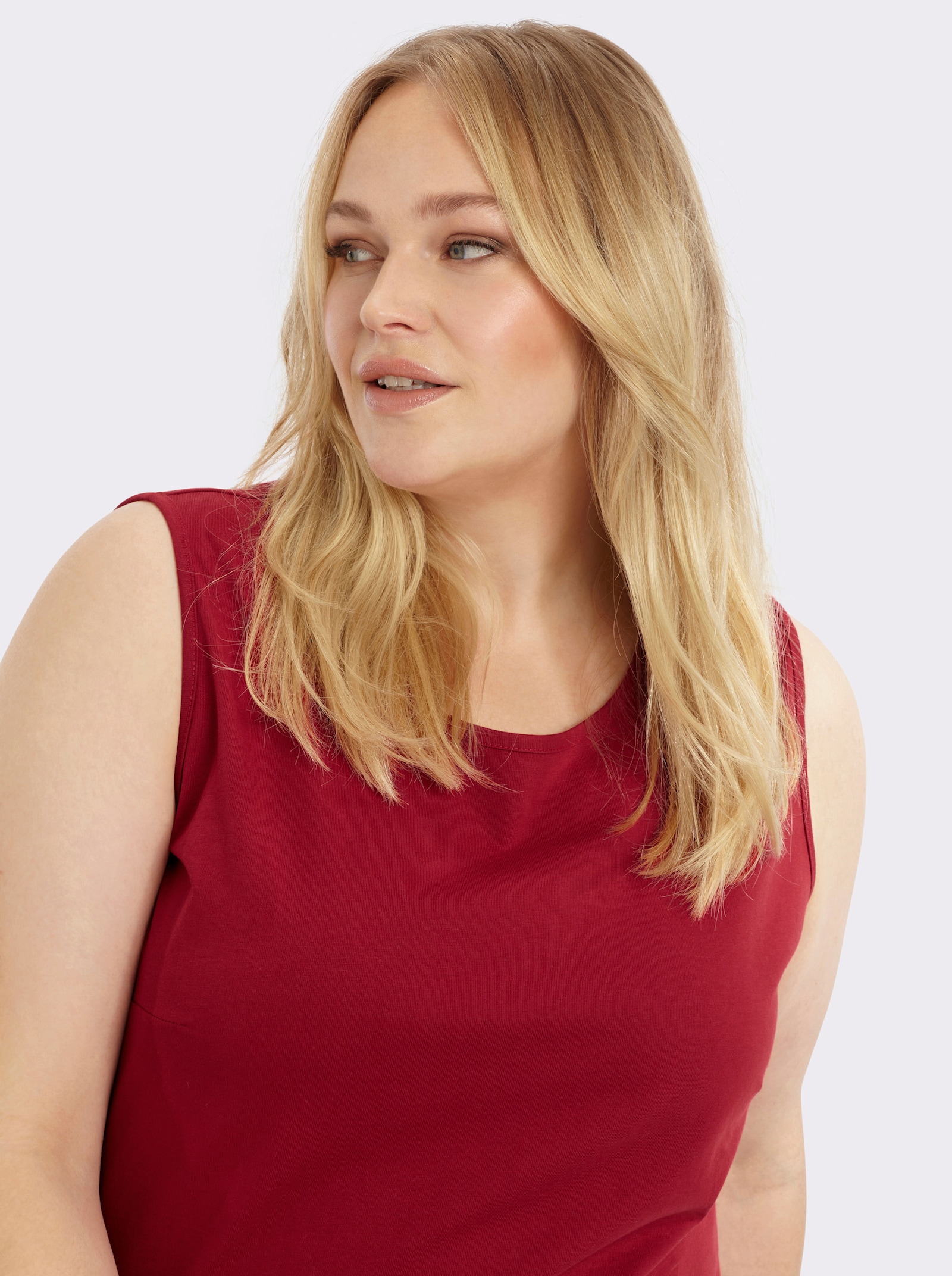 Trägertop mit Rundhals-Ausschnitt - rot