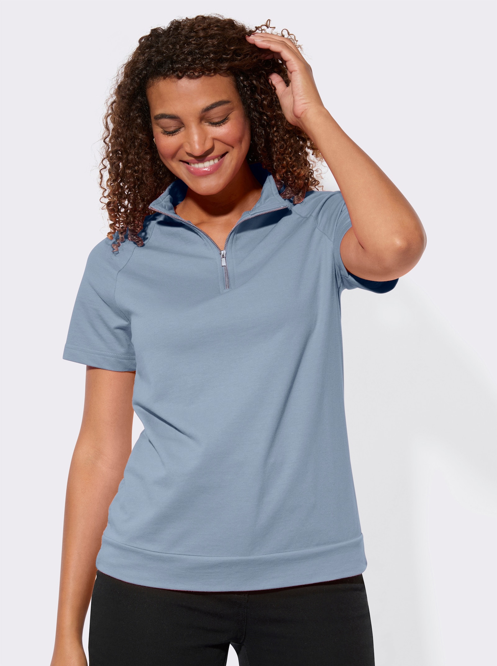 Sweatshirt mit überschnittenen Schultern - bleu