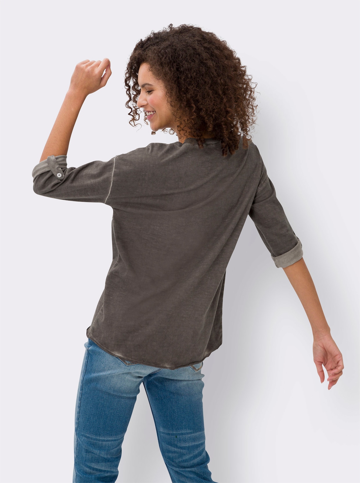 heine T-shirt à manches 3/4 - taupe foncé
