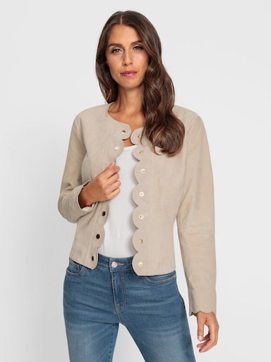 heine Veste en cuir - beige