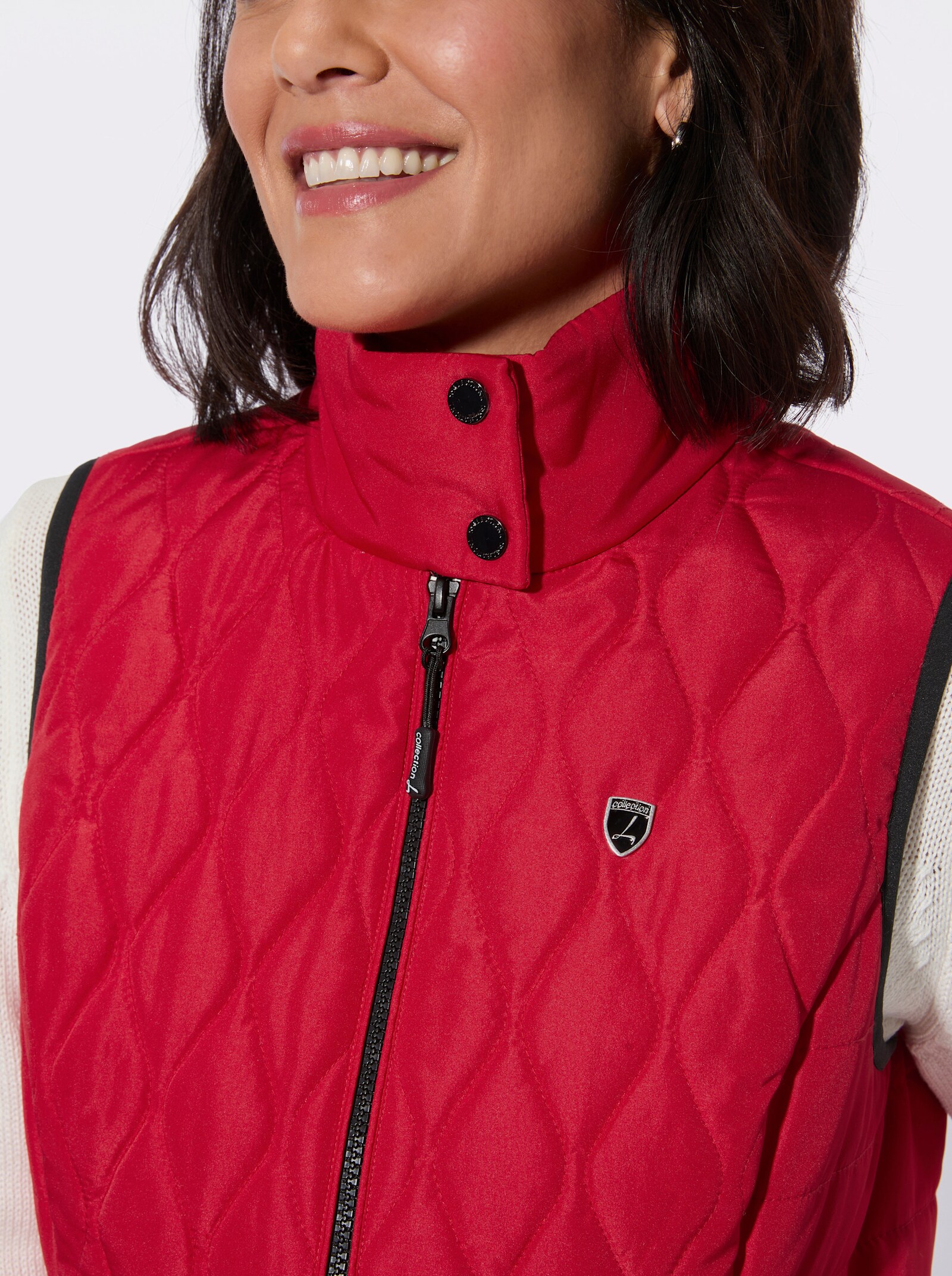 Steppweste in kontrastreicher Verarbeitung - rot