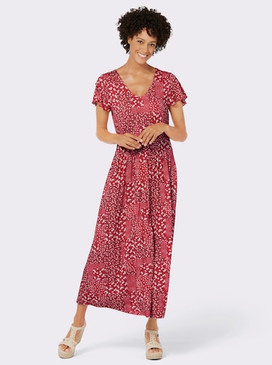 Jerseykleid mit Flügel-Ärmeln - erdbeere-champagner-bedruckt