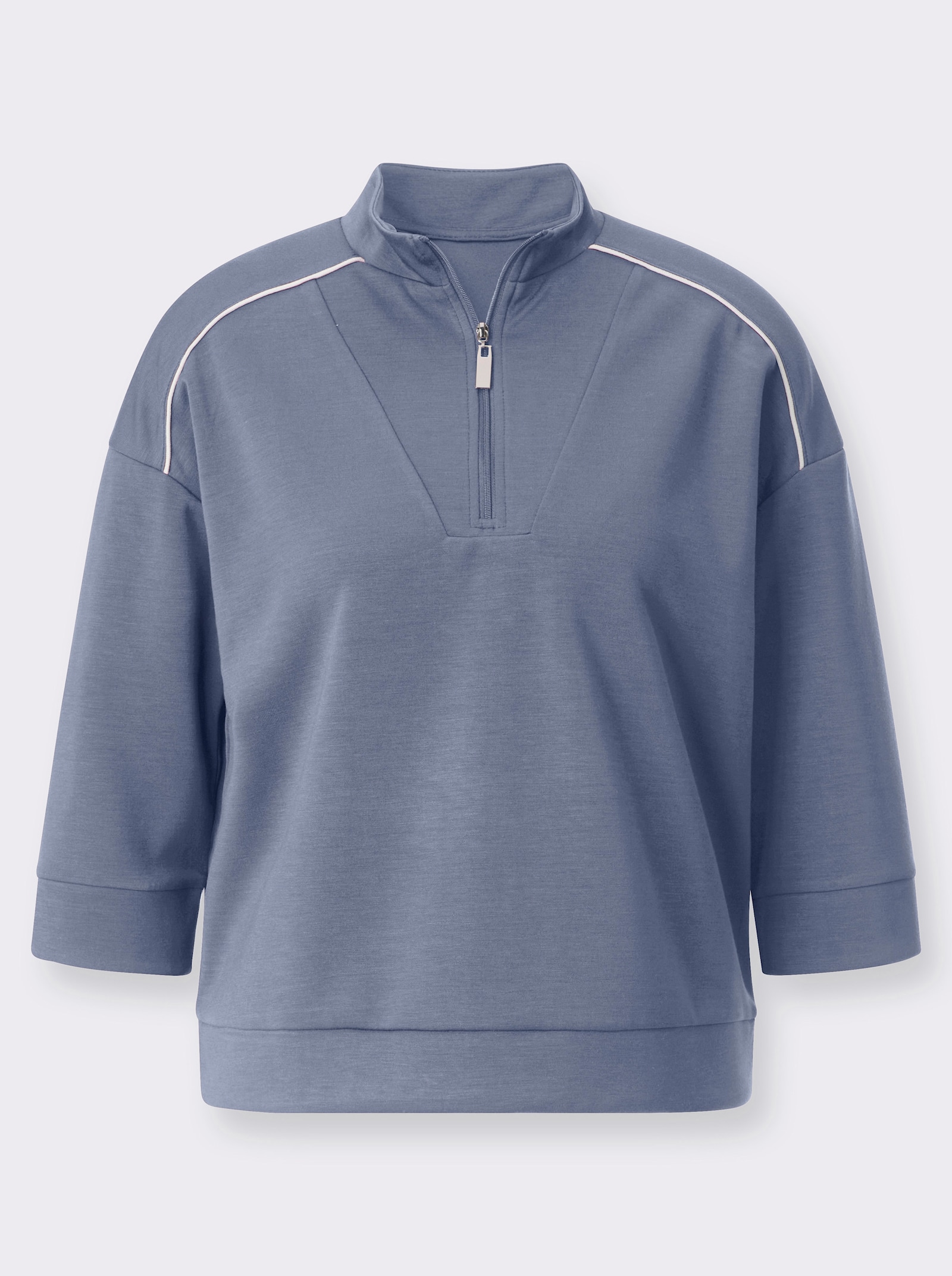 Sweatshirt mit 50% Modal - taubenblau