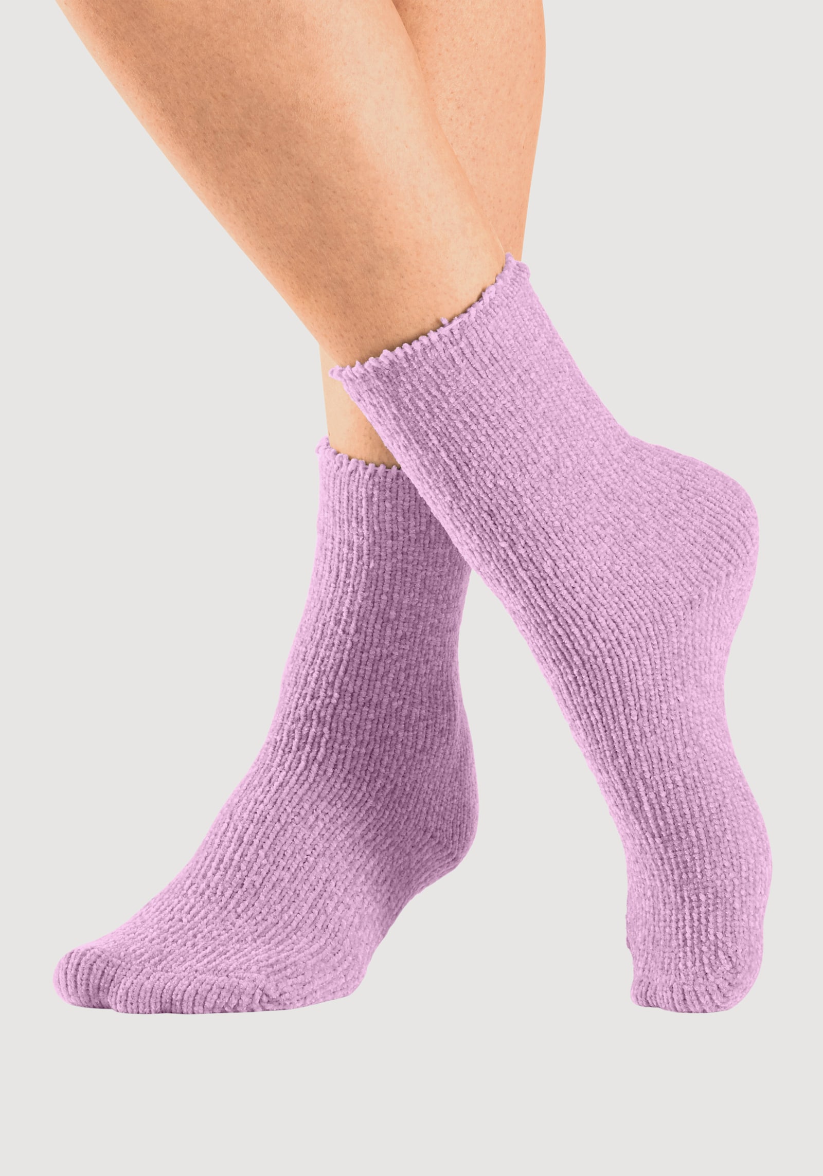 Lavana Kuschelsocken - 1x ecru, 1x rose, 1x altrosa, 1x mint, 1x blau