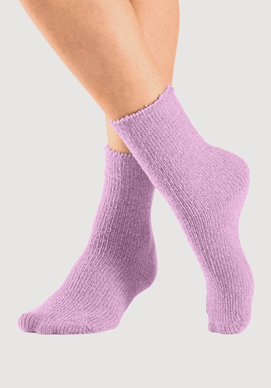 Lavana Kuschelsocken - 1x ecru, 1x rose, 1x altrosa, 1x mint, 1x blau