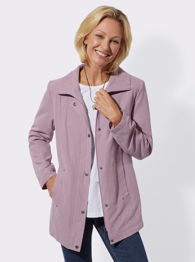 Übergangsjacke in Veloursleder-Optik - mauve