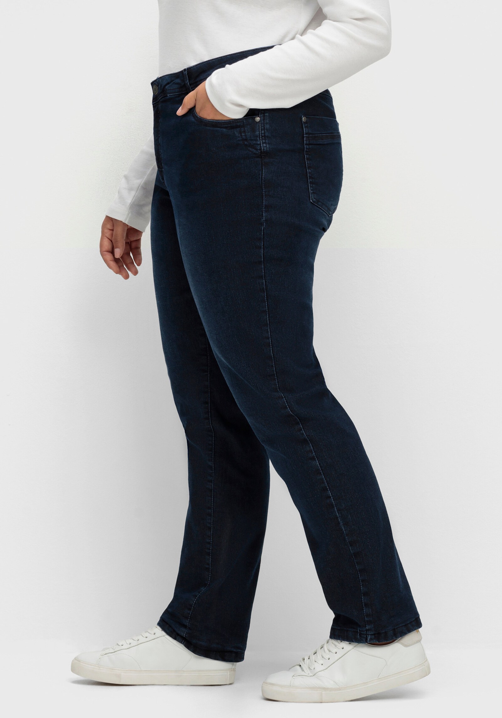 Thermojeans mit kariertem Futter - dark blue-denim