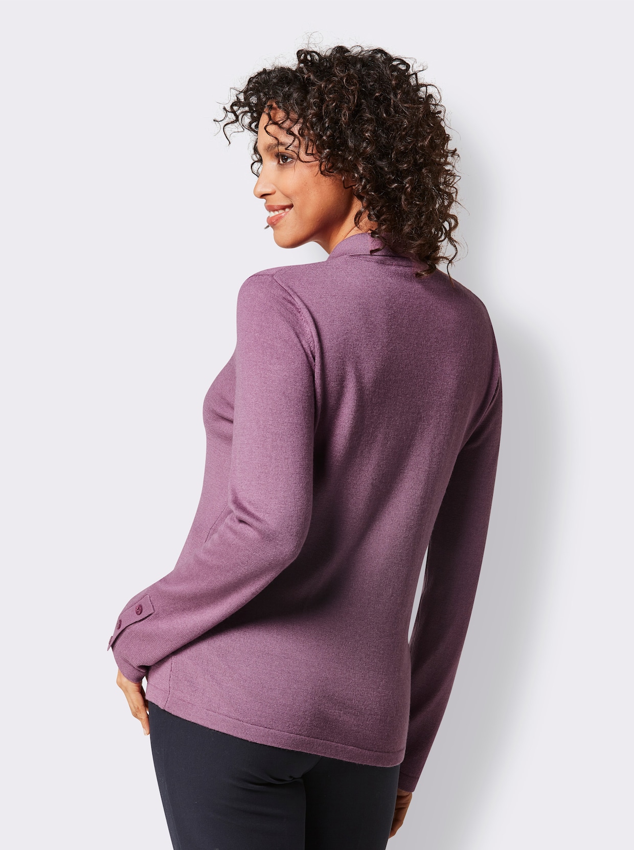 CREATION L PREMIUM Pull en viscose et laine vierge - violet