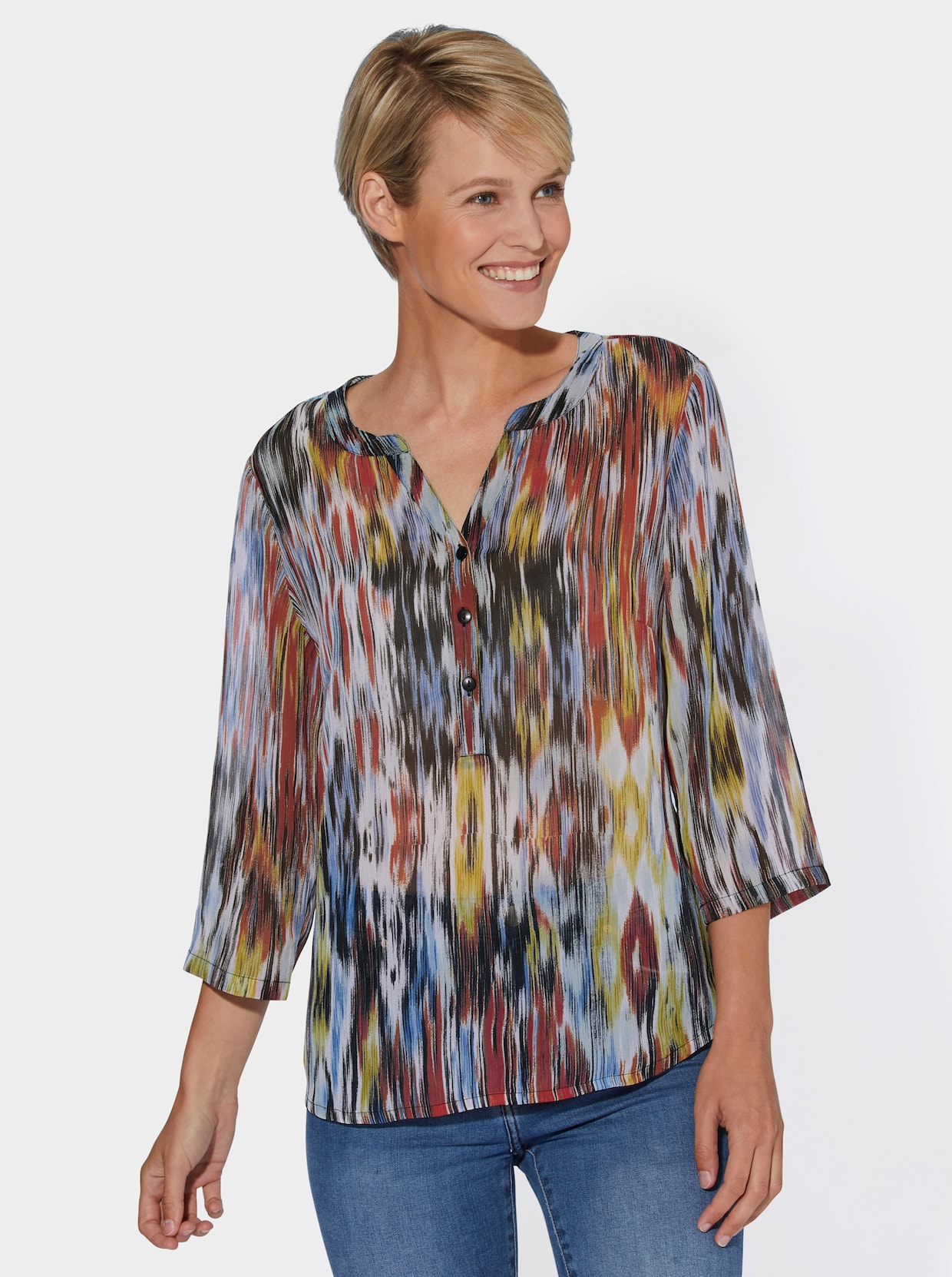 Comfortabele blouse - bont geprint