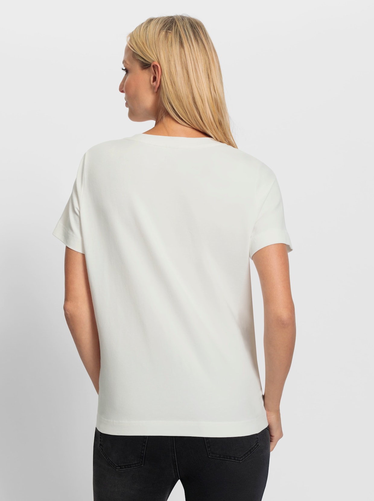 heine Shirt met ronde hals - ecru