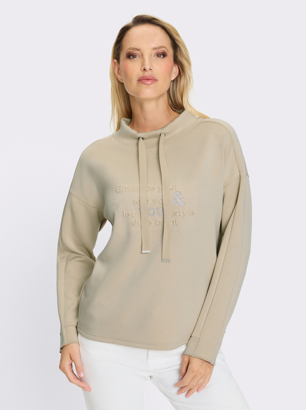 heine Stehkragenshirt - sand