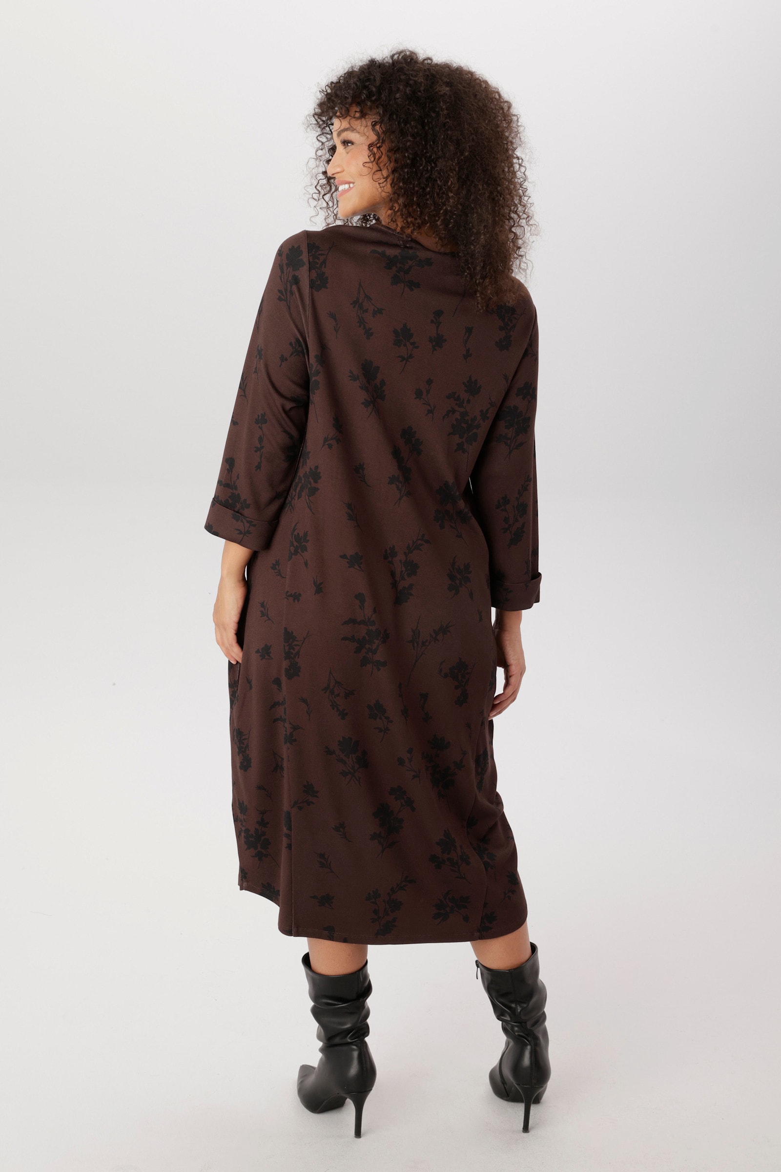Aniston PLUS Jerseykleid - braun-schwarz