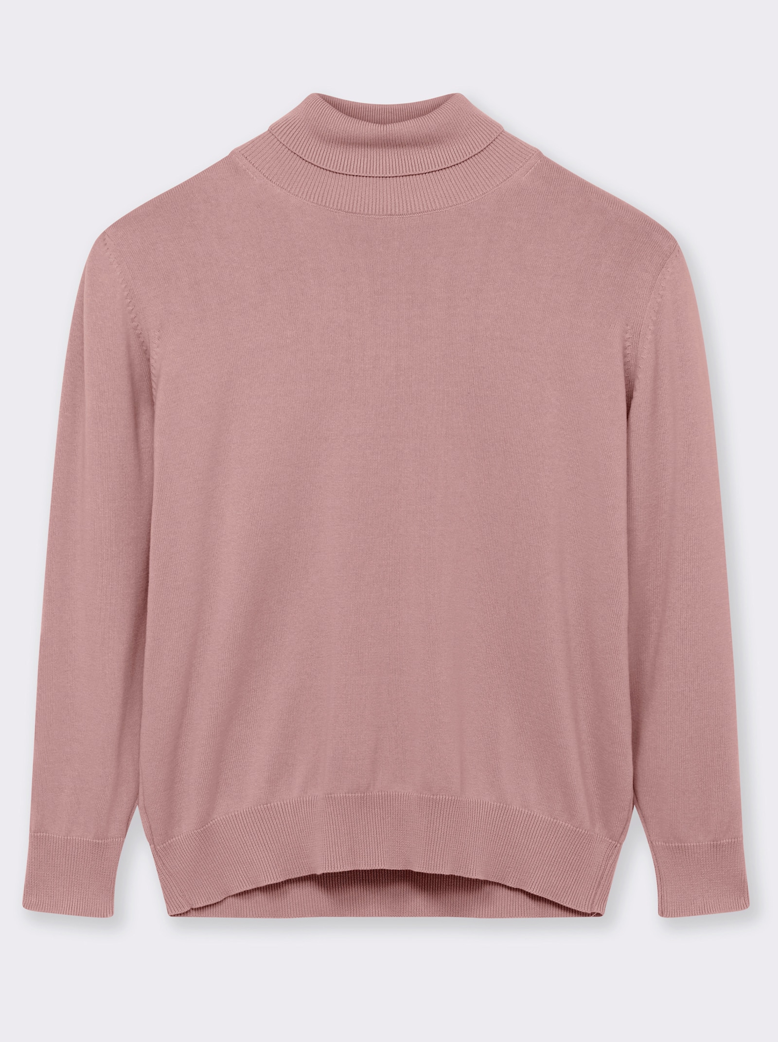 Rollkragenpullover aus reiner Baumwolle - rosenholz