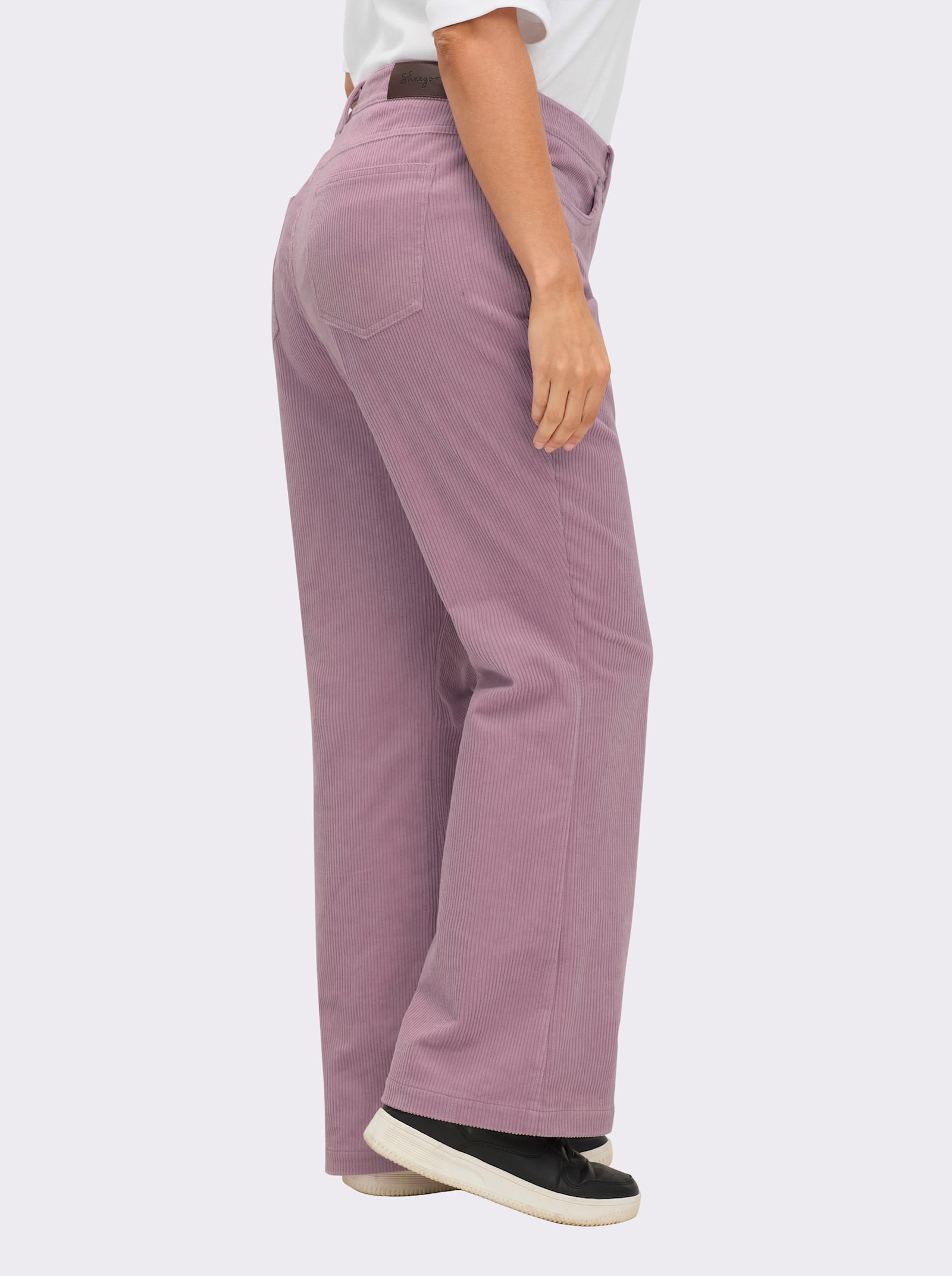 sheego Cordhose in Bootcut-Beinform - mauve