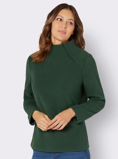 Fleeceshirt mit Kelchkragen - moos