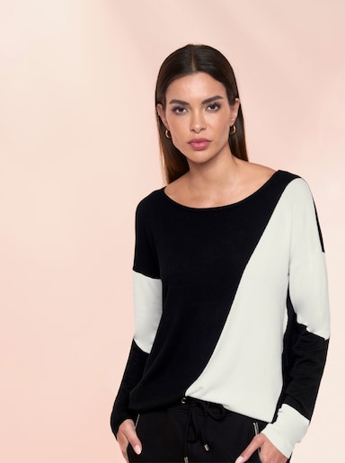 heine Pull - noir-écru à motifs