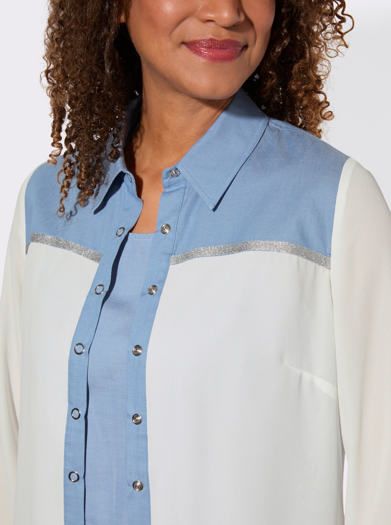 Blusenset aus Bluse und Top - weiß