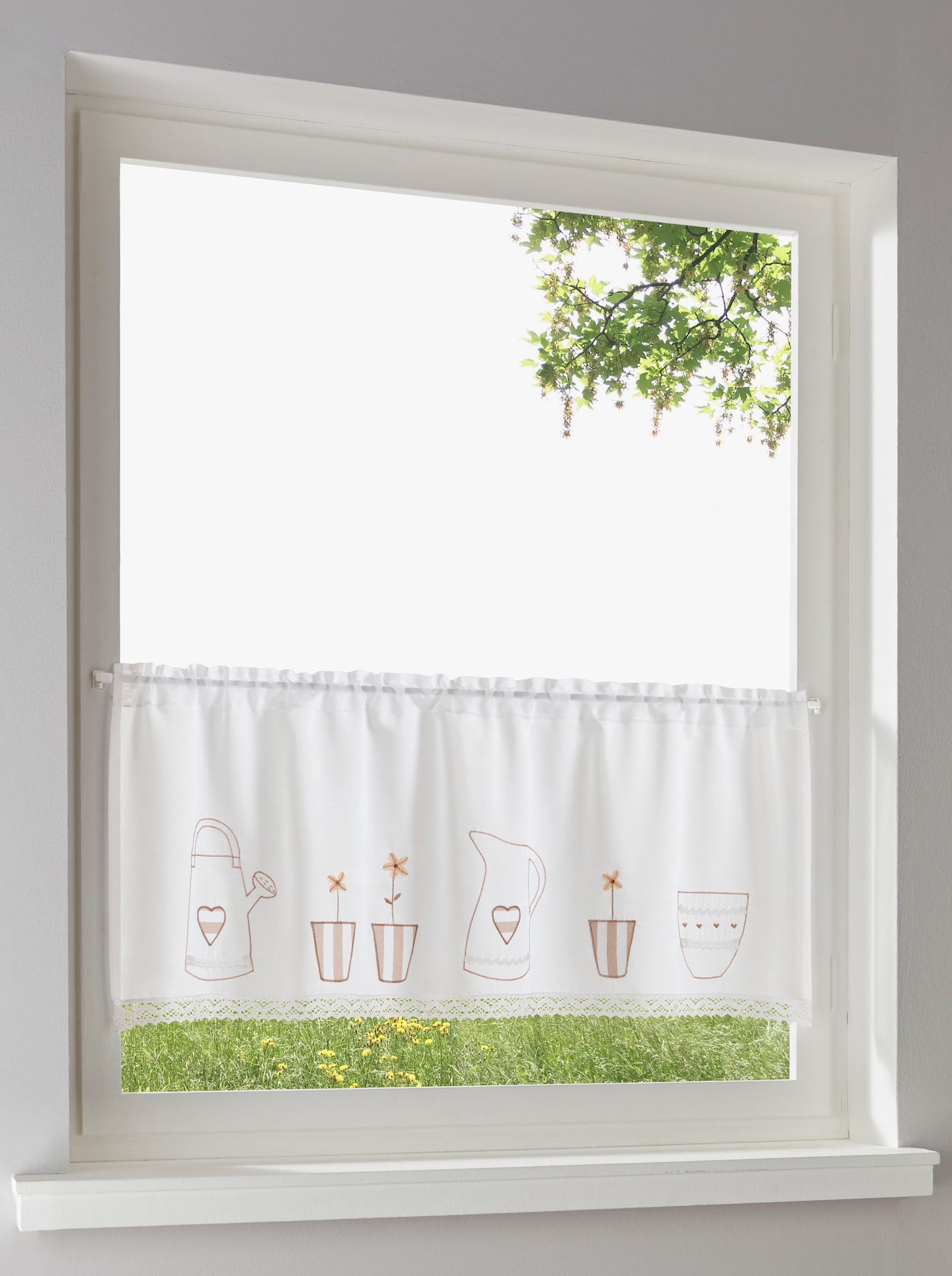 heine home Querbehang - weiß-beige