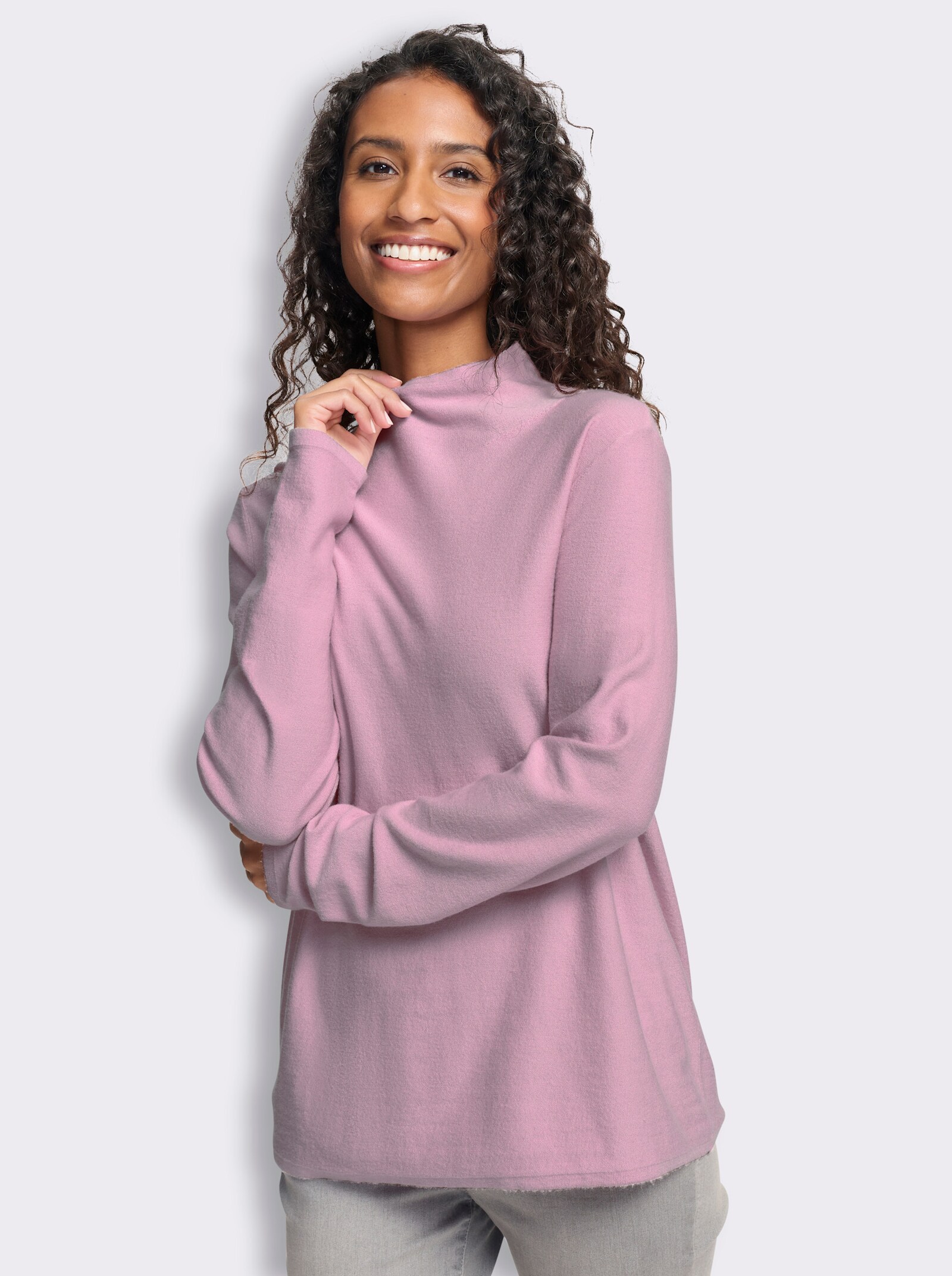 heine Stehkragenpullover mit Langarm - rosé