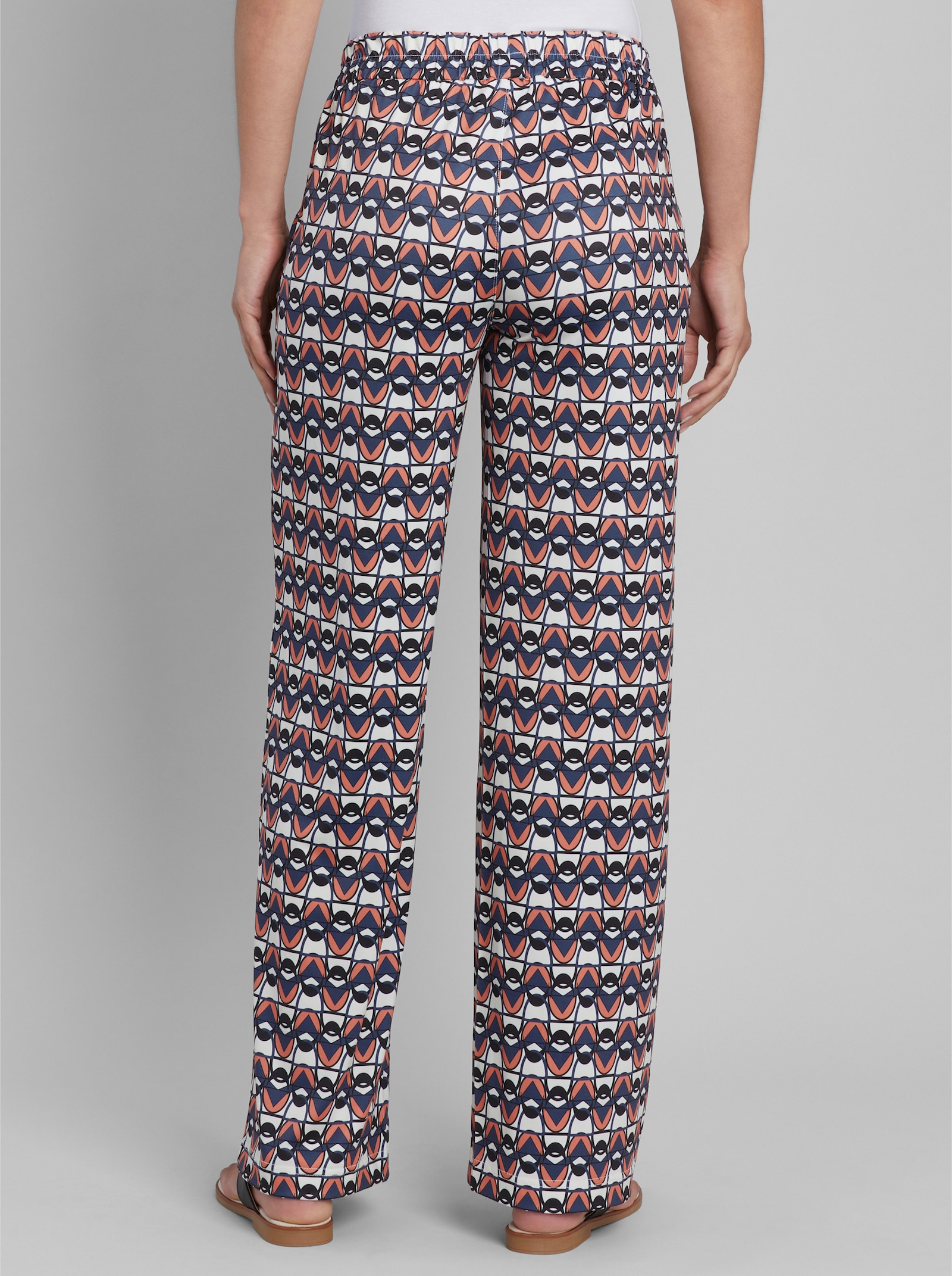 heine Druckhose im Retro-Dessin - taubenblau-ecru-bedruckt