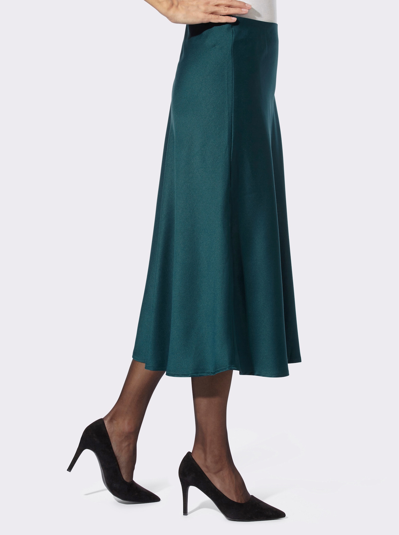 Satinrock in ausgestellter Form - petrol