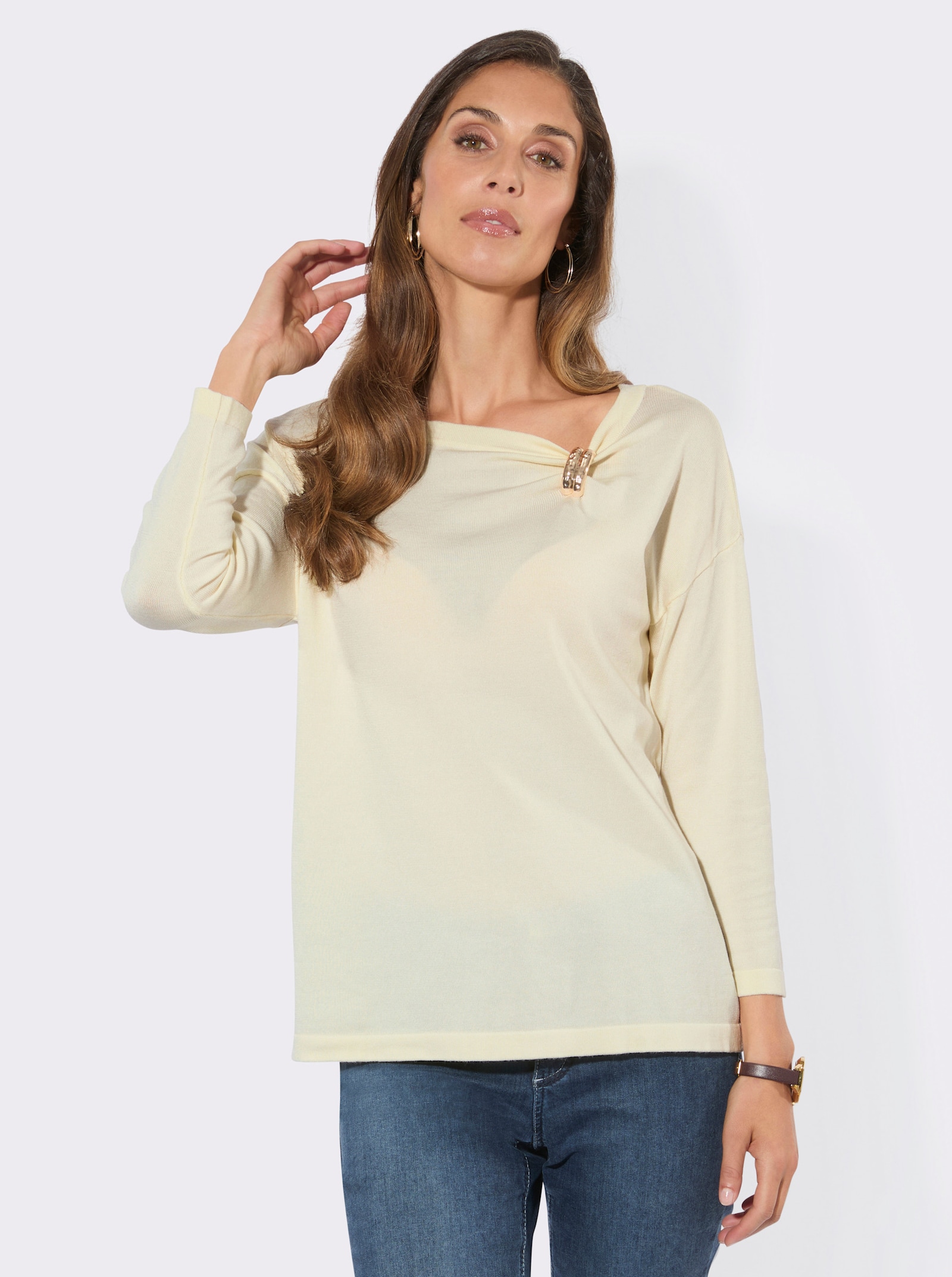 Lyocell-Viskose-Mix-Pullover - champagner