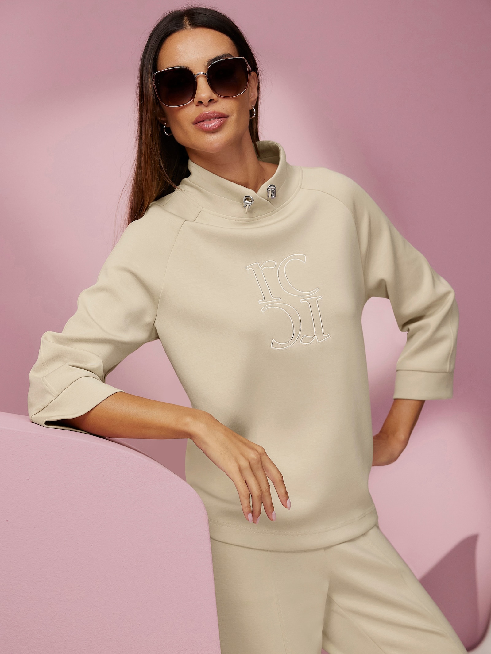 heine Sweatshirt mit 3/4-Arm - sand