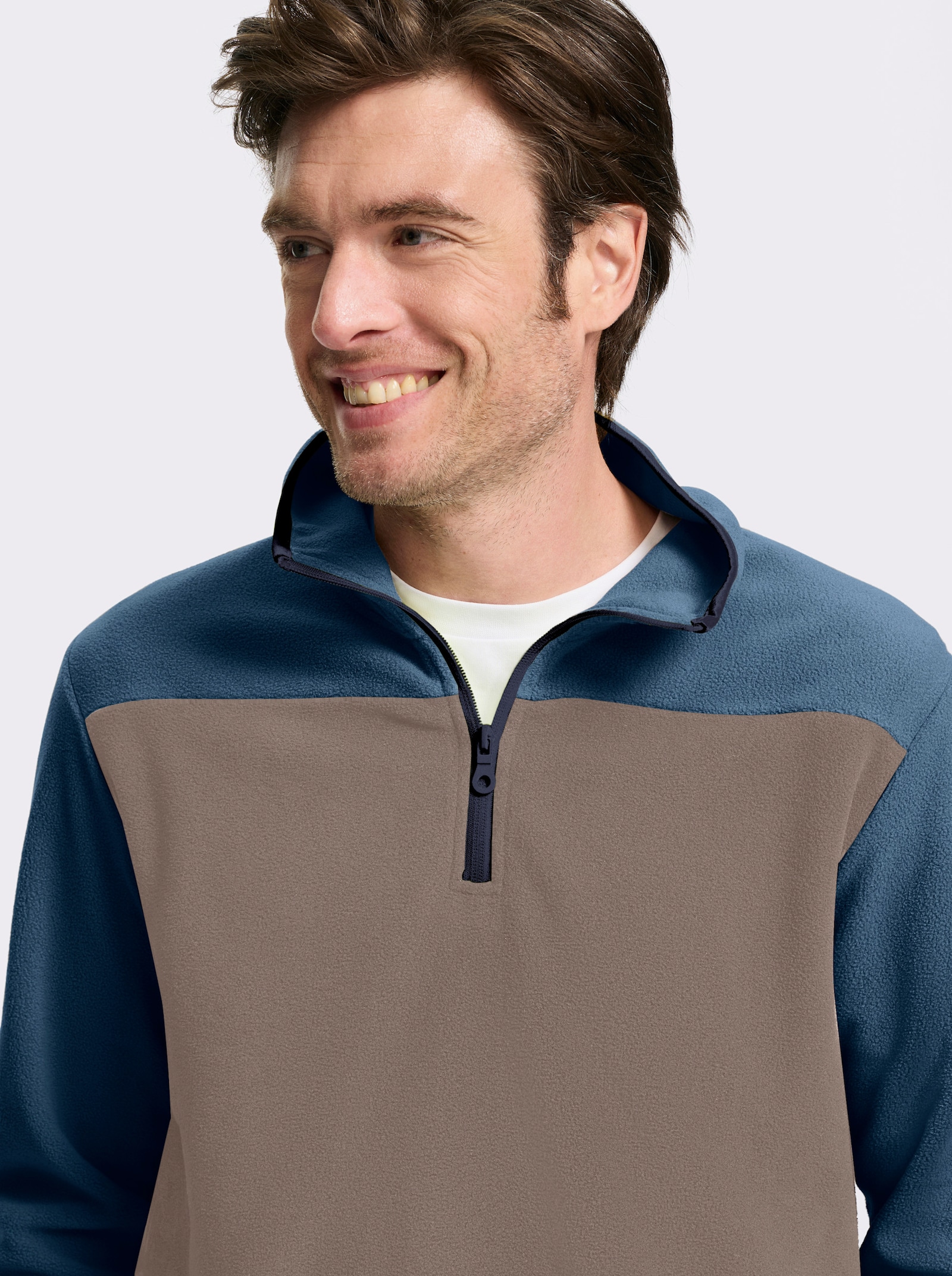 Catamaran Sports Fleeceshirt mit kontrastfarbigen Details - rauchblau