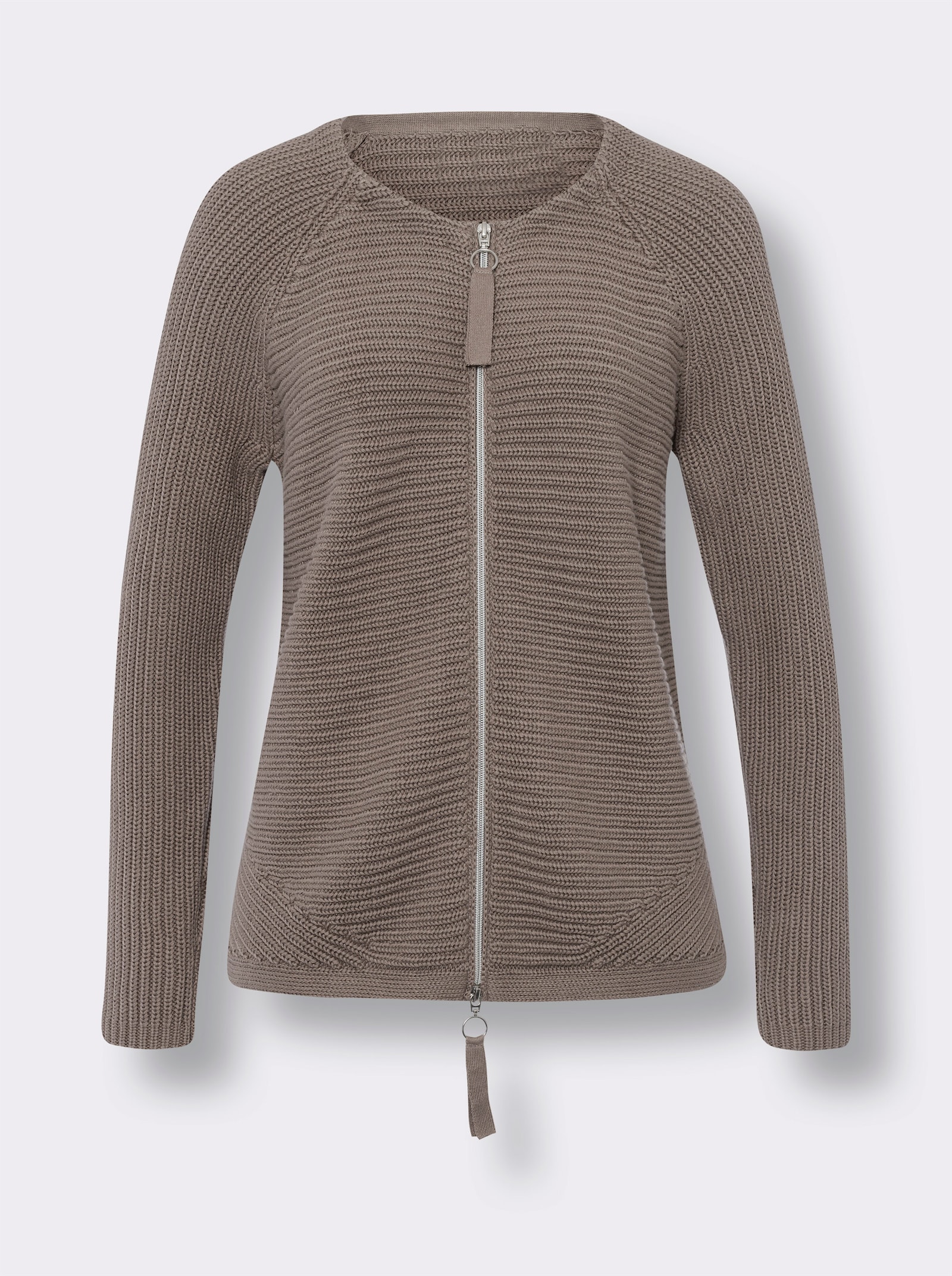 heine Strickjacke in dezentem Glanz - taupe