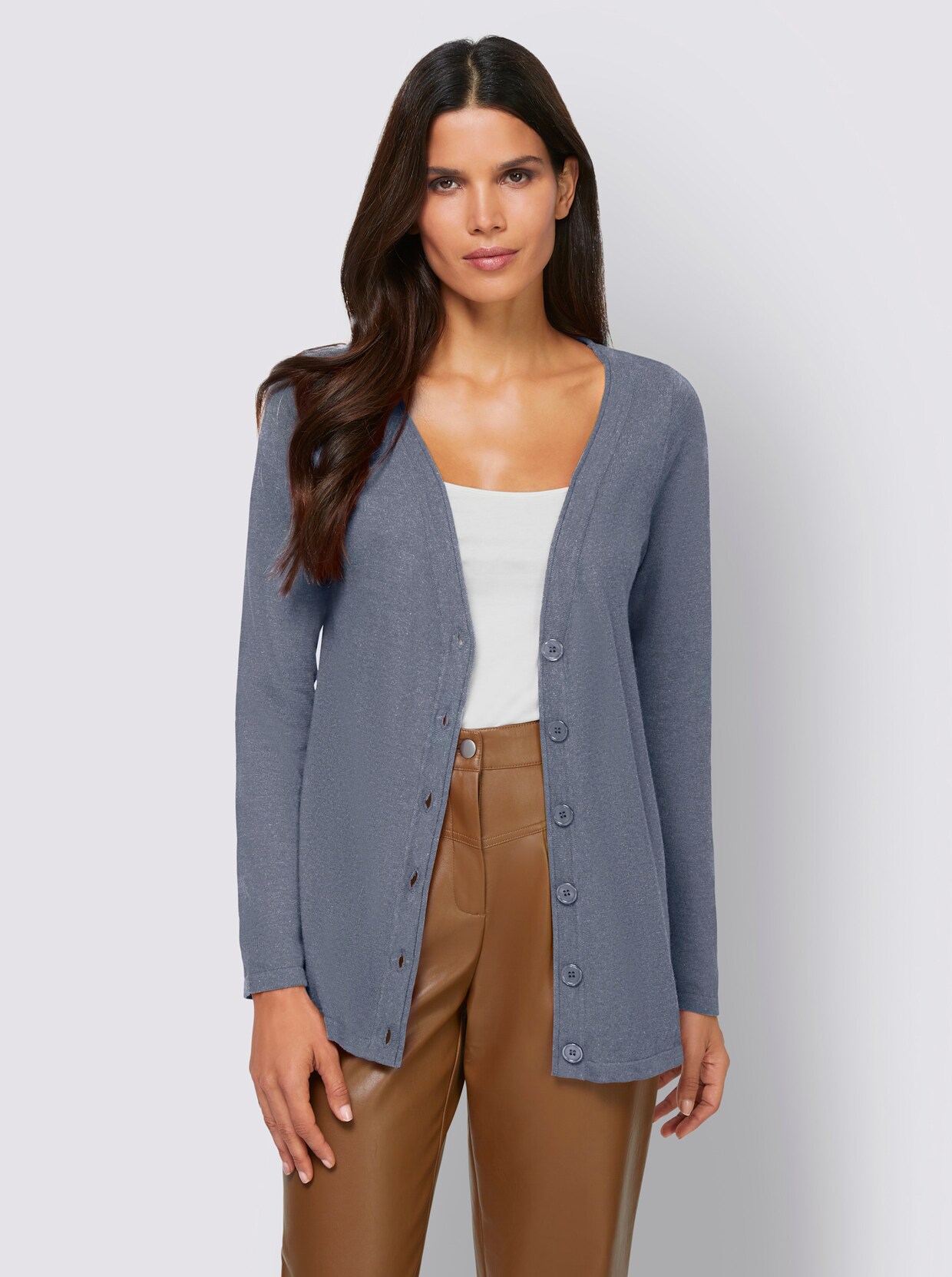 heine Strickjacke - bleu-meliert