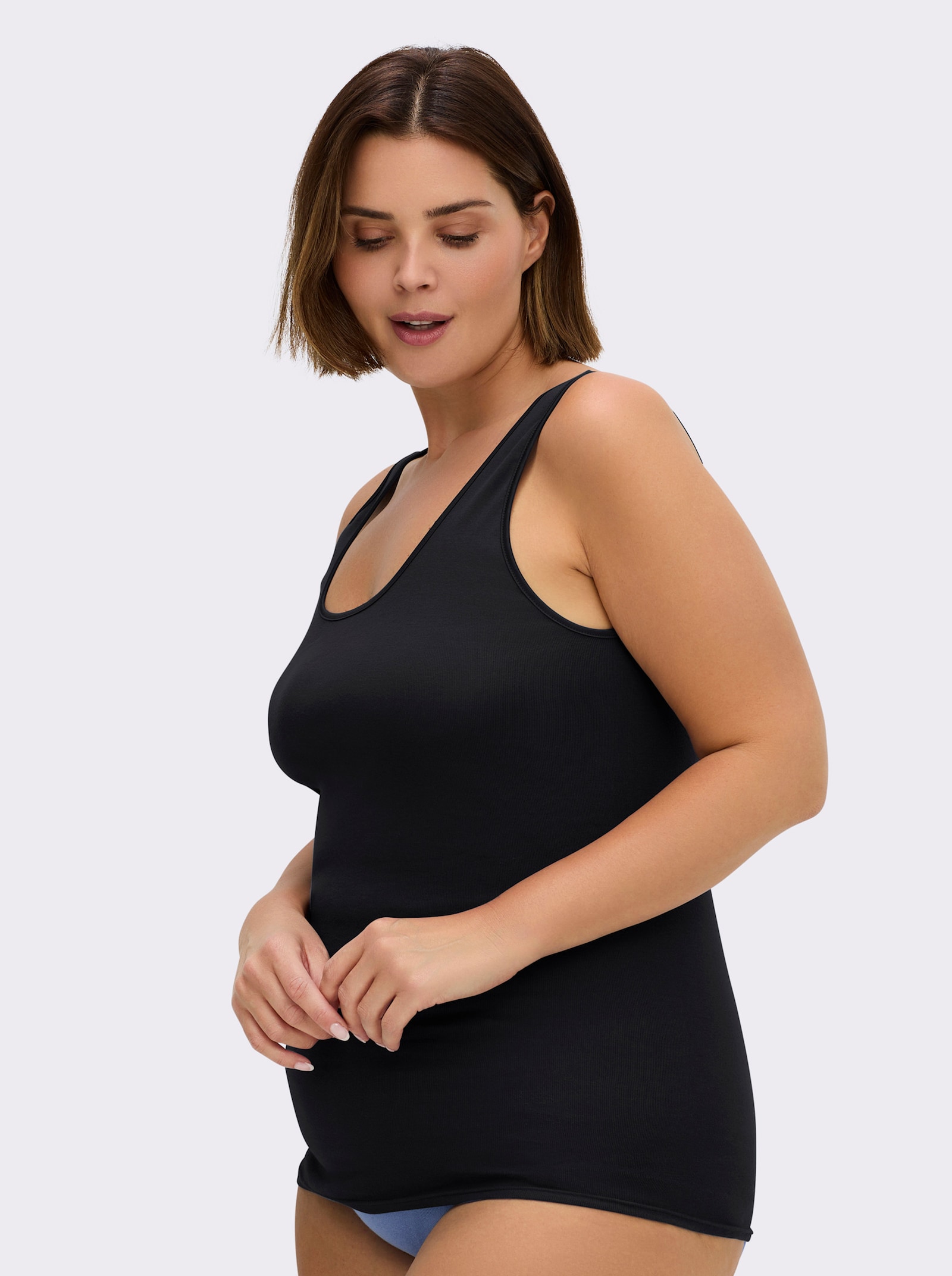 Nina von C. Achselhemd im Doppelpack - schwarz